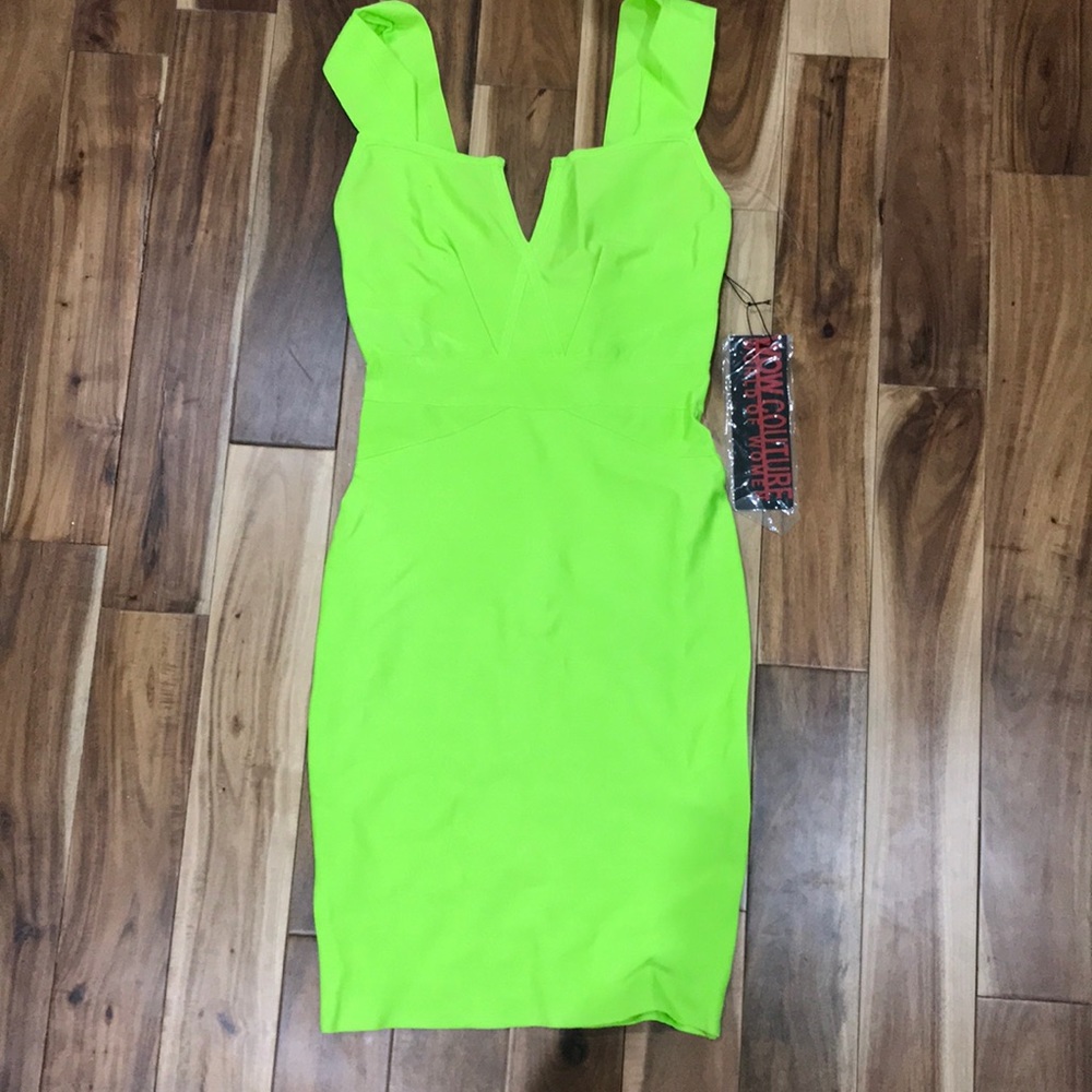 WOW Couture neon green bodycon dress